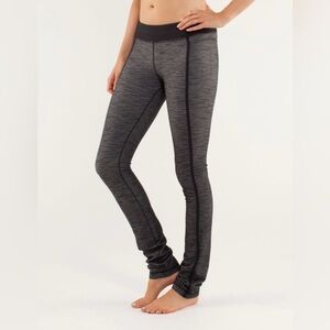 Lululemon Forme Pant Slub Denim Black Rose Herringbone Black Luon *Hemmed 8